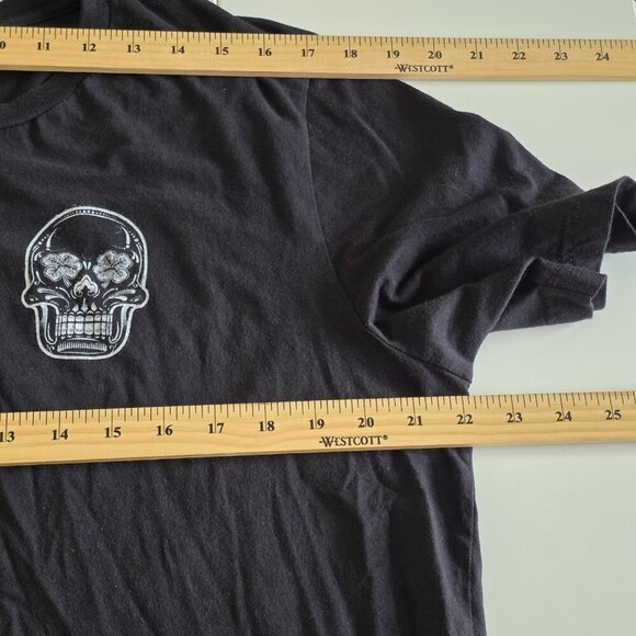 Bella+Canvas T Shirt Men XL Black Lucky Bastard Saloon Skull Graphic Print Boho - Picture 5 of 12